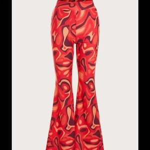 Women’s Groovy Patterned Flared Pants
